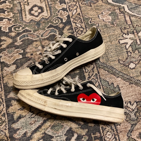 Black Converse CDG Mens 8 US - Picture 2 of 4
